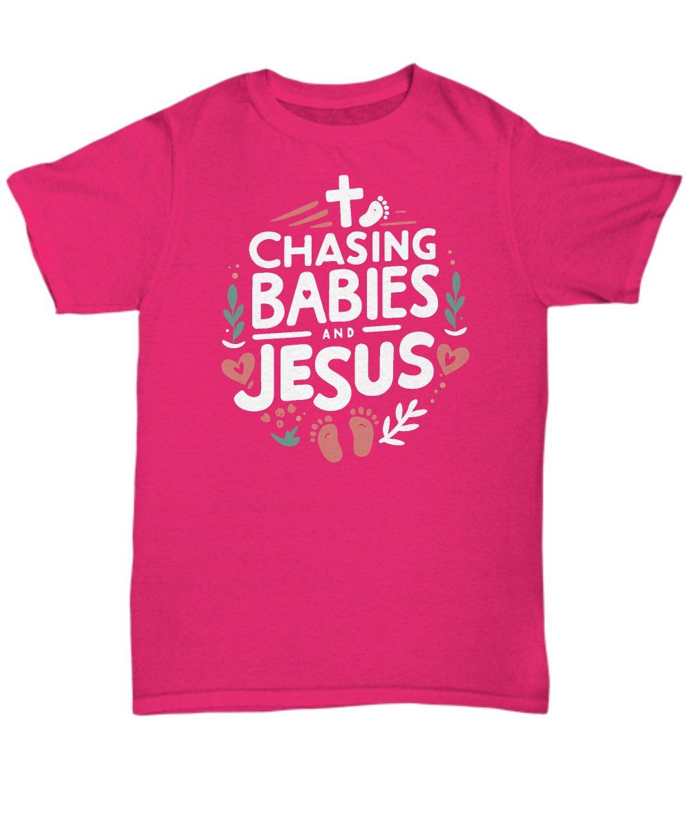 Chasing Babies and Jesus Christian Mom Tee - Perfect Gift for Christian Mothers, Unisex T-Shirt