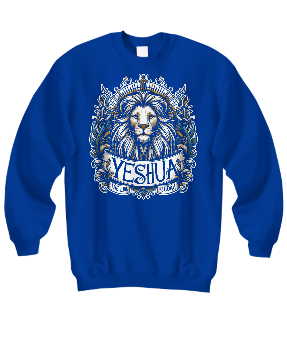 Yeshua the Lion of Judah Christian Sweatshirt - Jesus is King Shirt