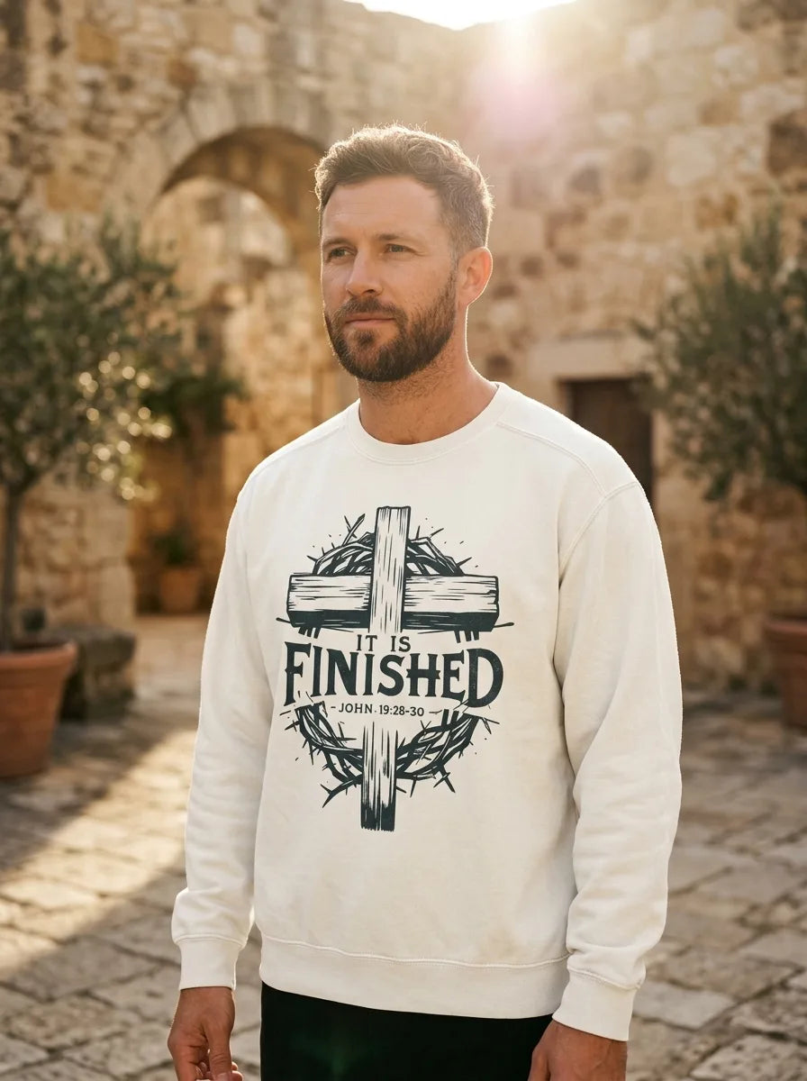 It Is Finished Cross Comfort Colors® Crewneck Sweatshirt - Hero Lifestyle