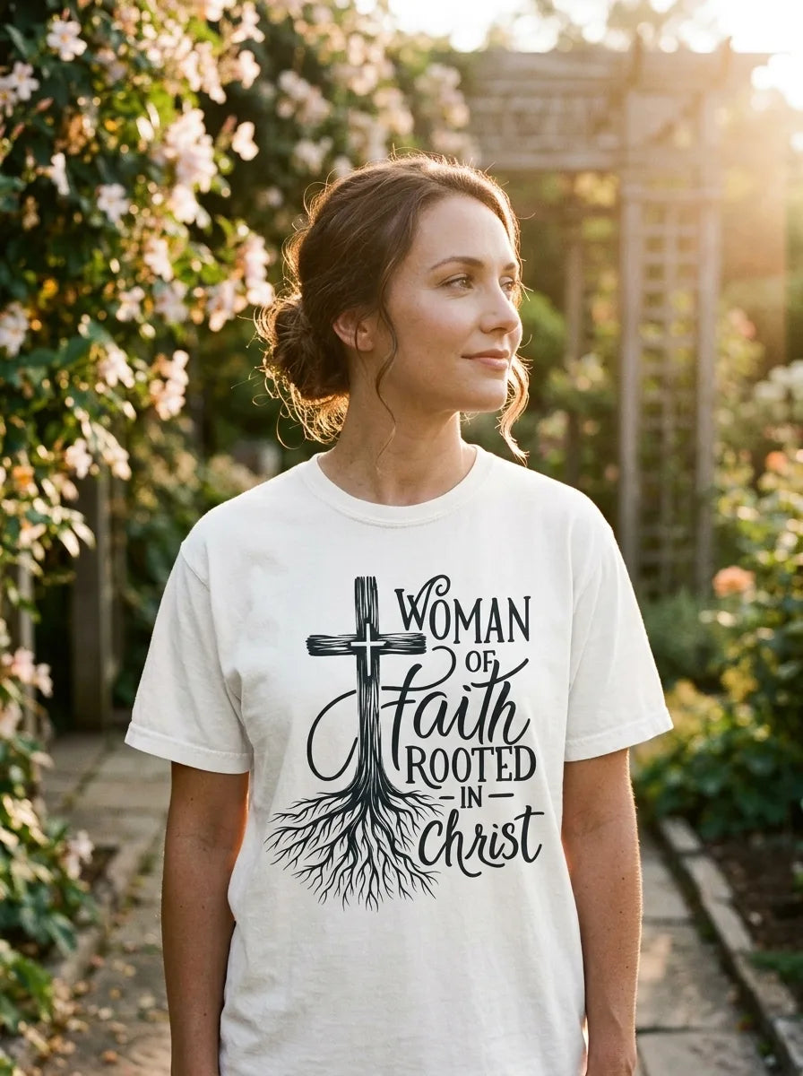 Rooted in Christ Faith Tee for Women - Hero Lifestyle