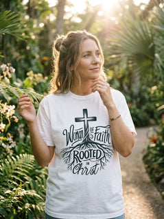 Woman of Faith Rooted in Christ Comfort Colors Tee - Hero Lifestyle
