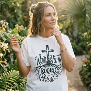 Woman of Faith Rooted in Christ Comfort Colors Tee - Hero Lifestyle