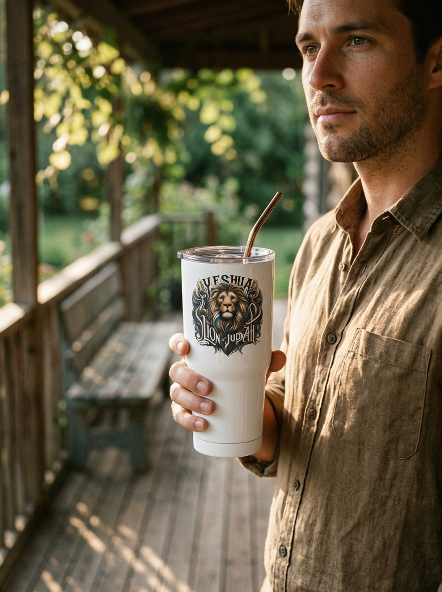 Yeshua The Lion of Judah 30oz Insulated Stainless Steel 30oz Stainless Steel Tumbler - front view