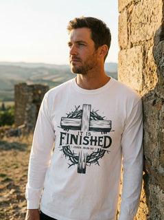 It Is Finished Cross & Thorns Comfort Colors Long Sleeve Tee - Hero Lifestyle