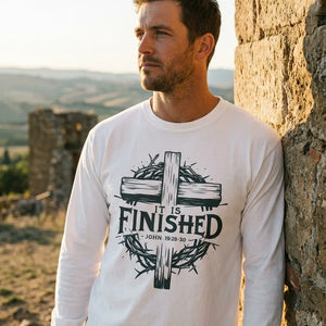 It Is Finished Cross & Thorns Comfort Colors Long Sleeve Tee - Hero Lifestyle