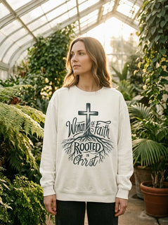 Woman of Faith Rooted in Christ Comfort Colors Sweatshirt - Hero Lifestyle