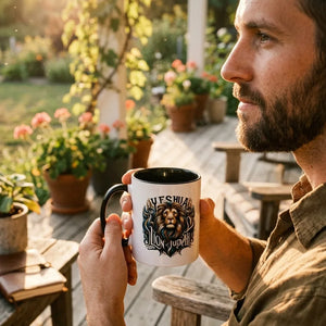 Yeshua: The Lion of Judah Two-Tone Ceramic Mug - Hero Lifestyle