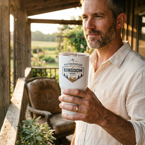 Fatherhood is Kingdom Work 30oz Insulated Faith 30oz Stainless Steel Tumbler - front view