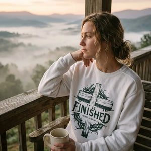 It Is Finished Cross Comfort Colors® Crewneck Sweatshirt - Vibe Lifestyle