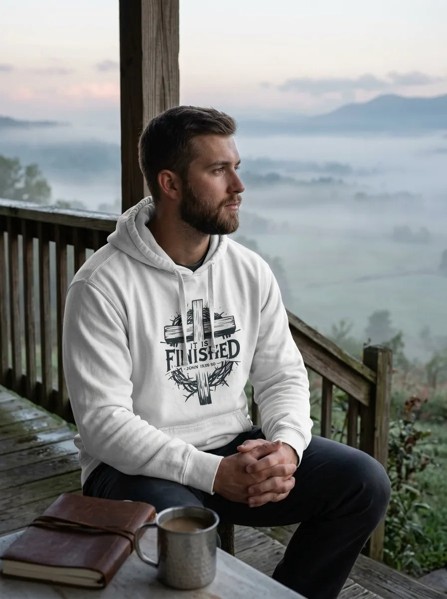 It Is Finished Cross & Thorns Comfort Colors Hoodie - Vibe Lifestyle