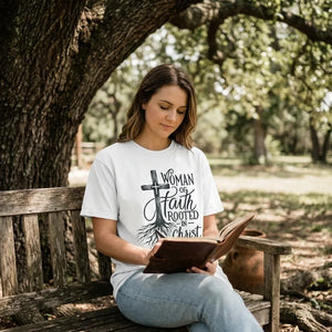Rooted in Christ Faith Tee for Women - Vibe Lifestyle