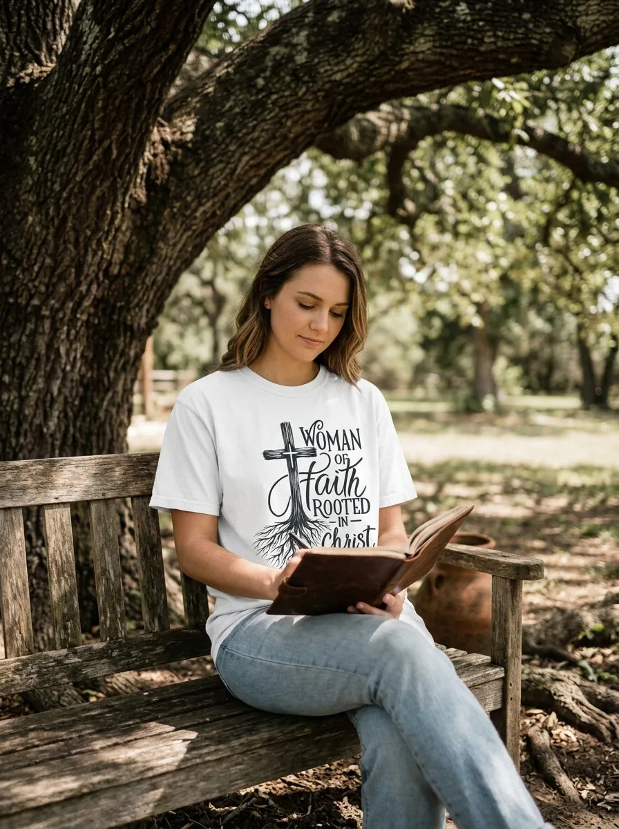 Rooted in Christ Faith Tee for Women - Vibe Lifestyle