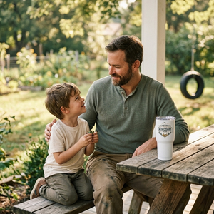 Fatherhood is Kingdom Work 30oz Insulated Faith 30oz Stainless Steel Tumbler - front view