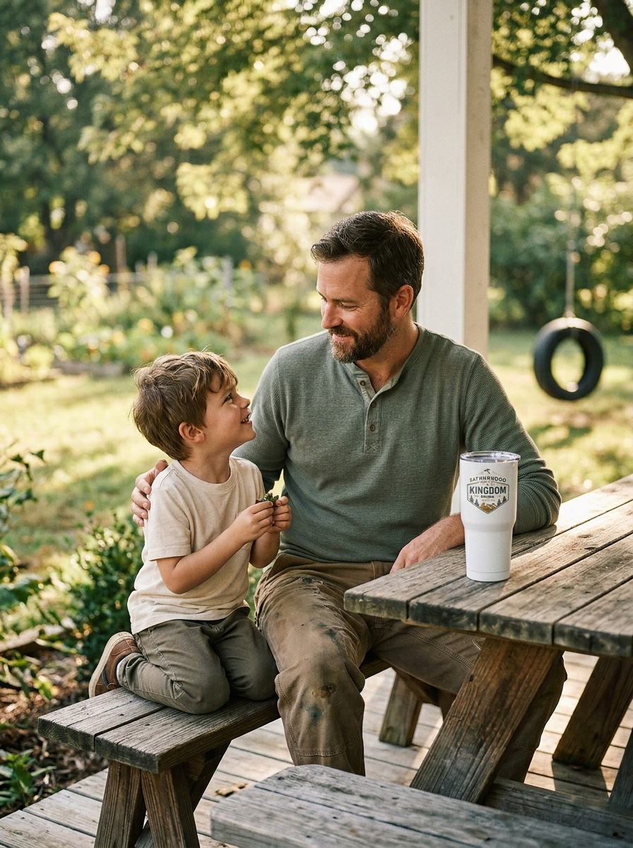 Fatherhood is Kingdom Work 30oz Insulated Faith 30oz Stainless Steel Tumbler - front view