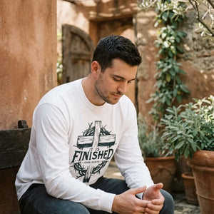 It Is Finished Cross & Thorns Comfort Colors Long Sleeve Tee - Vibe Lifestyle