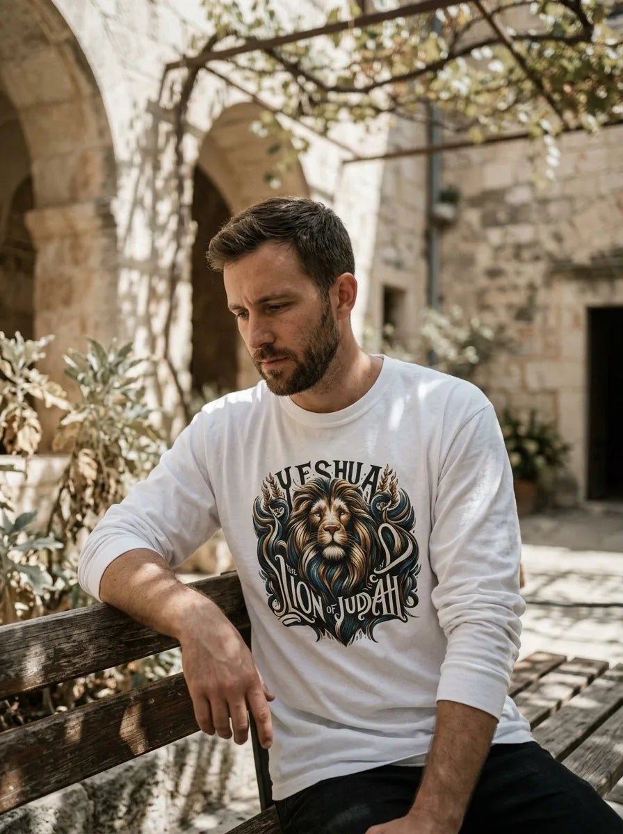 Yeshua: Lion of Judah Long Sleeve T-Shirt - Vibe Lifestyle