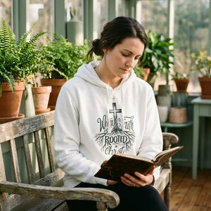 Rooted in Christ Woman of Faith Comfort Colors Hoodie - Vibe Lifestyle